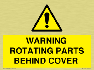 WARNING ROTATING PARTS BEHIND COVER